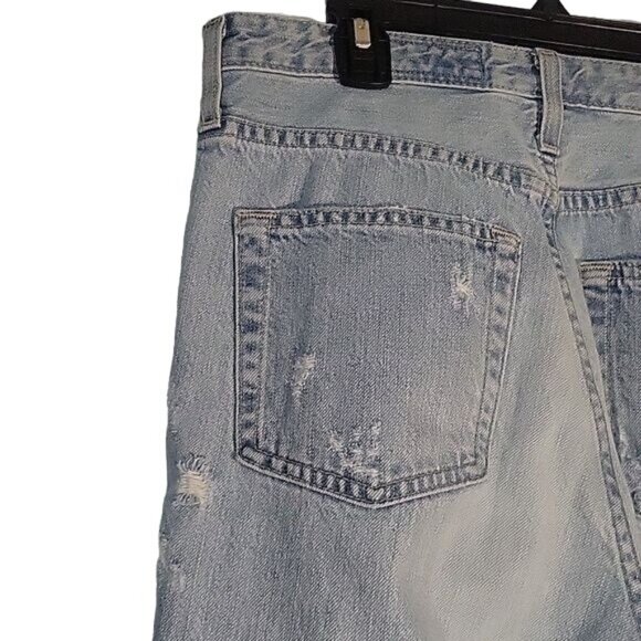 AGOLDE Vintage-Look‎ High-Waist pinch waist Distressed Straight-Leg Denim Jeans - Picture 9 of 13